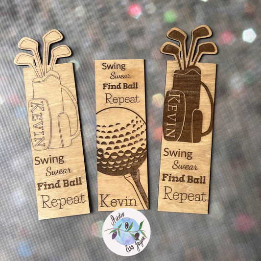 Personalised Golf Bookmark