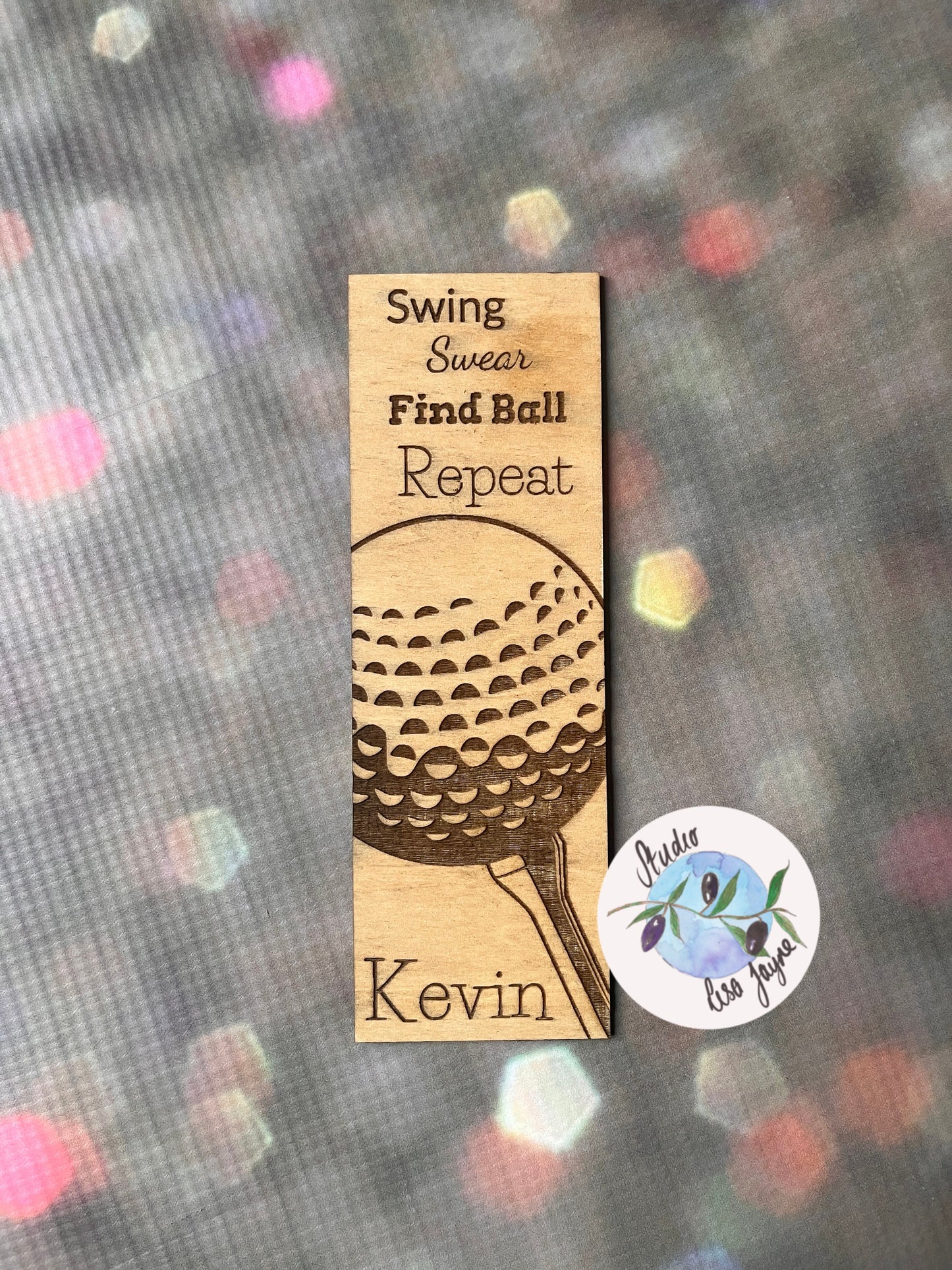 Personalised Golf Bookmark