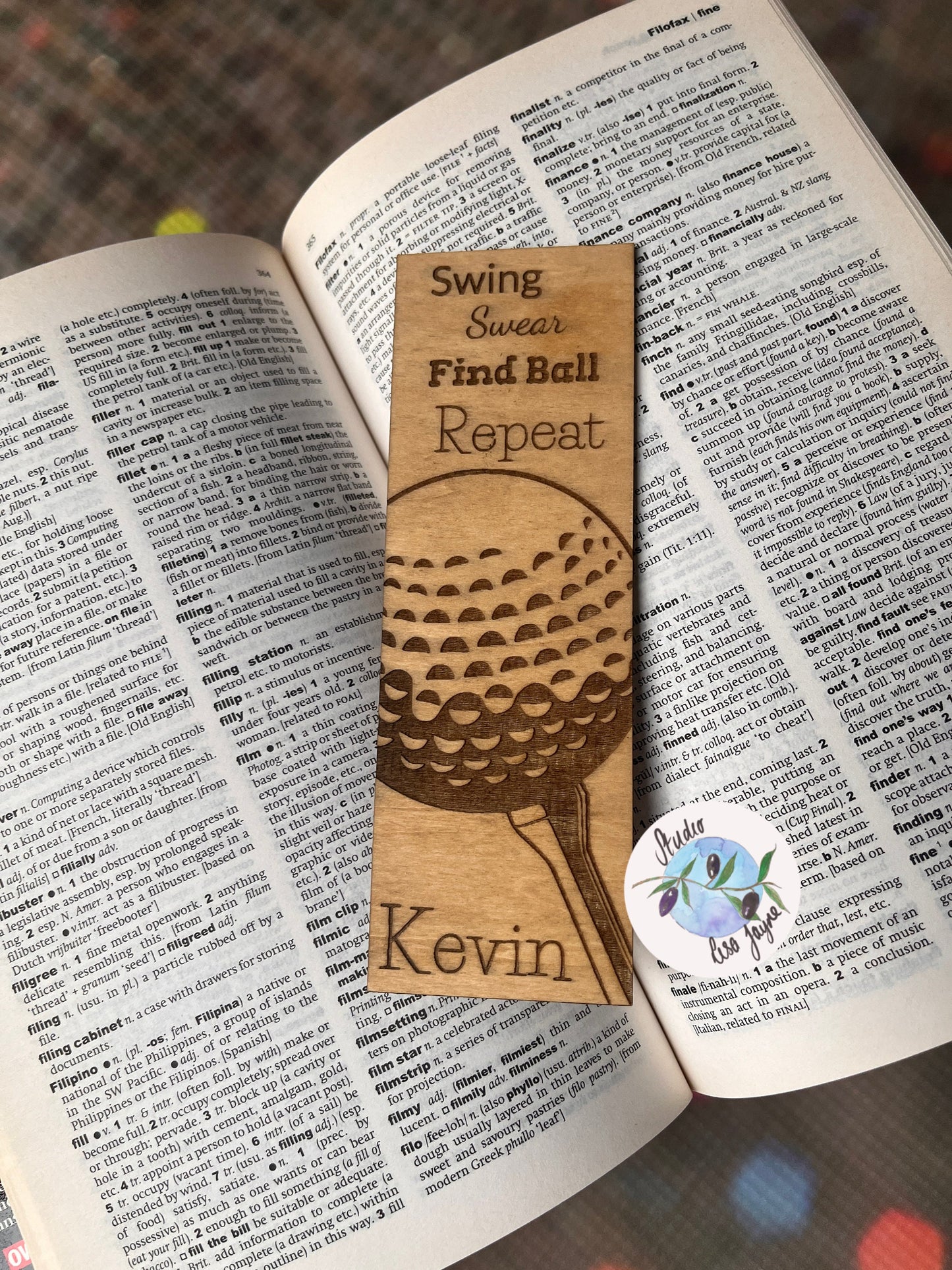 Personalised Golf Bookmark