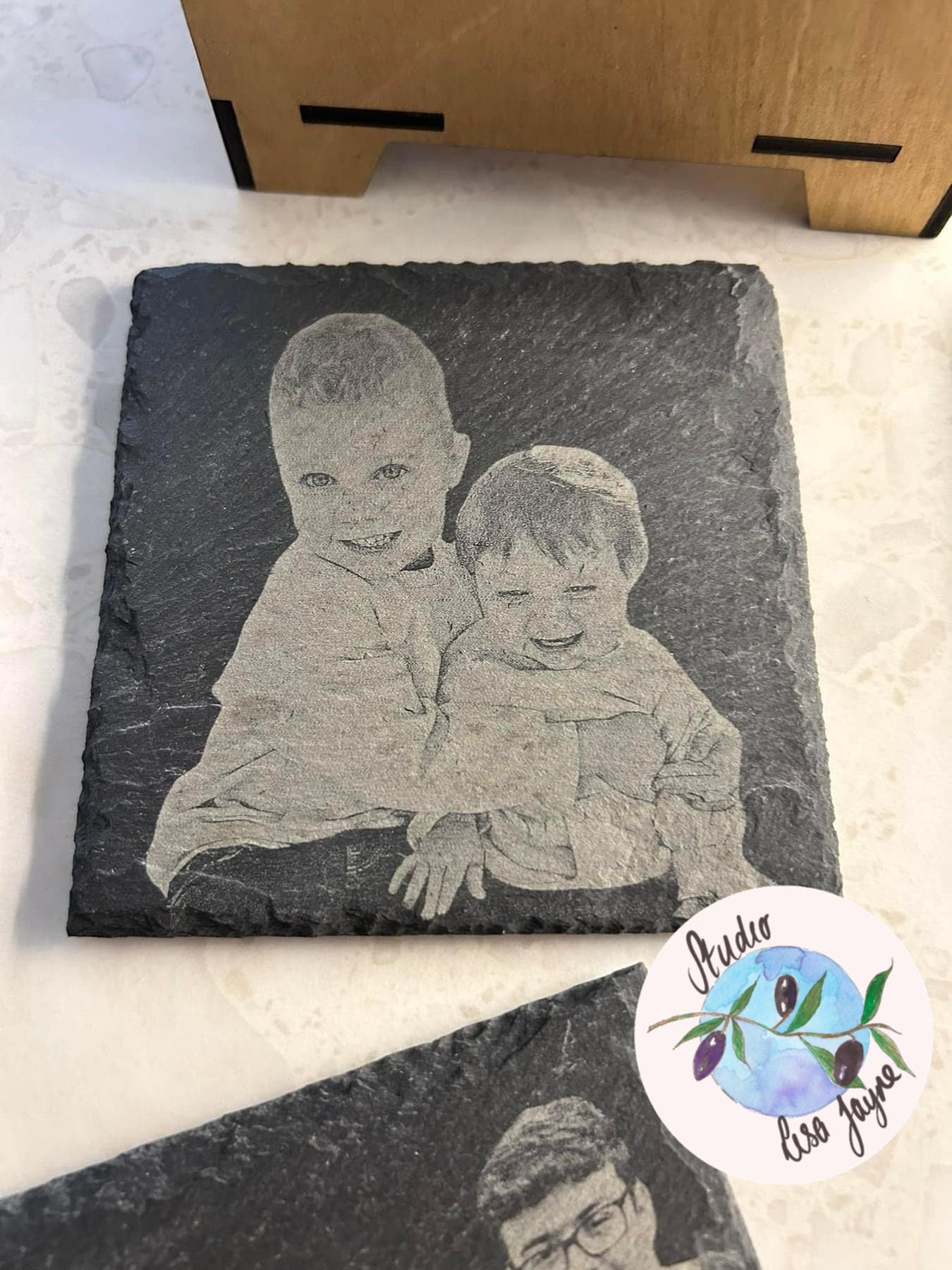 Personalised Slate Coaster Laser Engraved