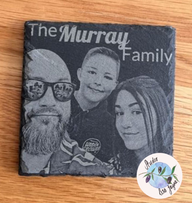 Personalised Slate Coaster Laser Engraved