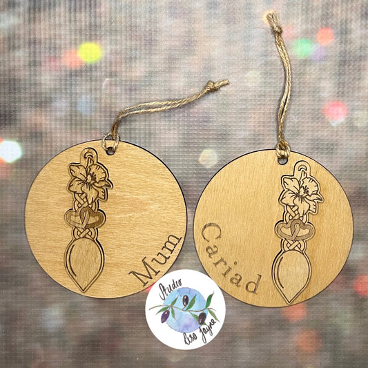 Personalised Wooden Lovespoon Handmade Hanging Decoration