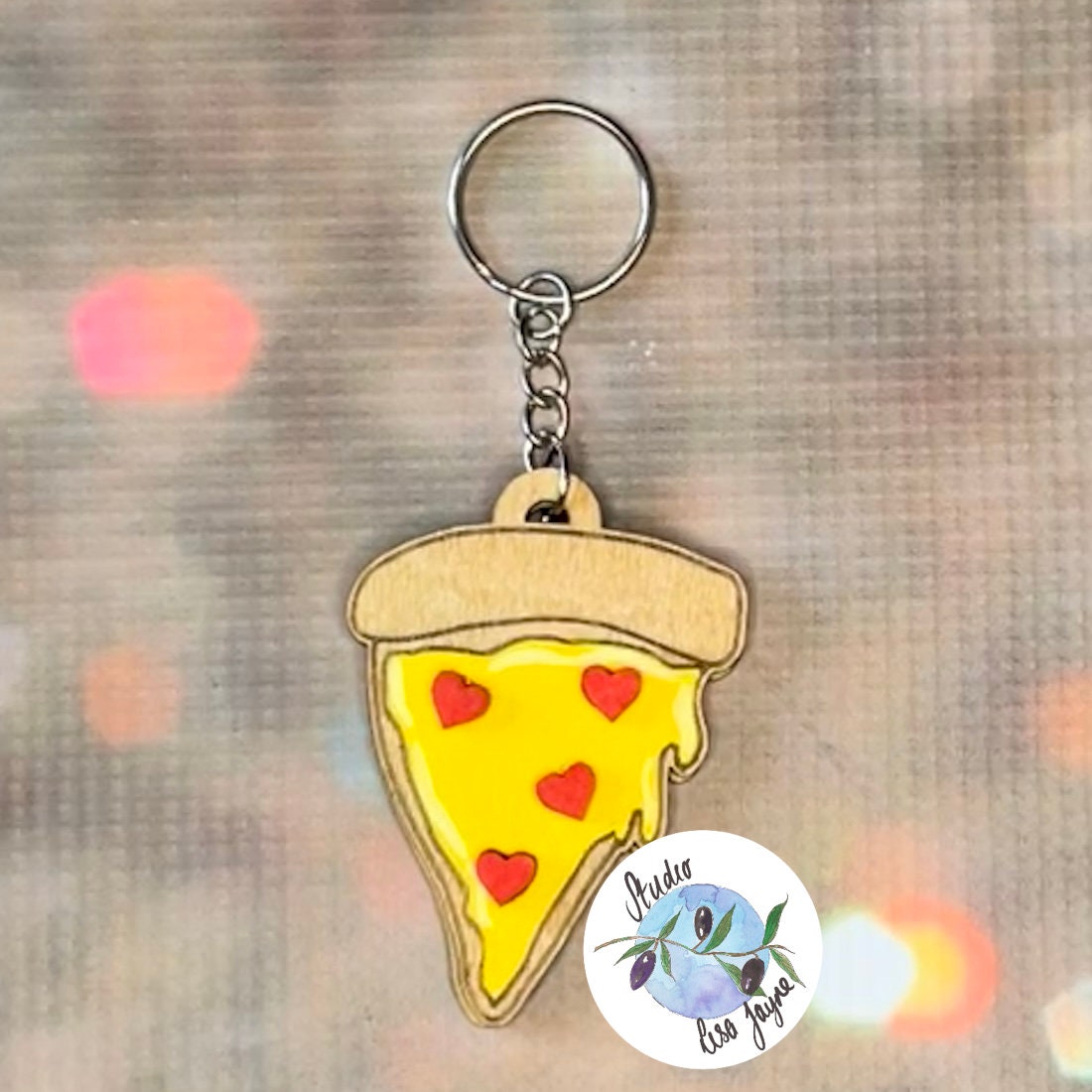 Pizza Love Keyring - Valentine Day You Stole A Pizza My Heart