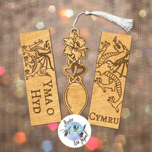 Personalised Welsh Dragon|Lovespoon Flag Bookmark - Cymru