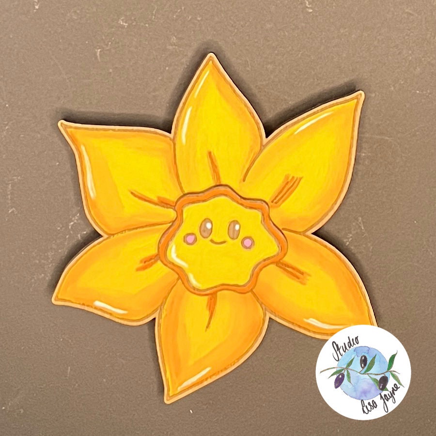 Welsh Daffodil Handpainted Layered Magnet