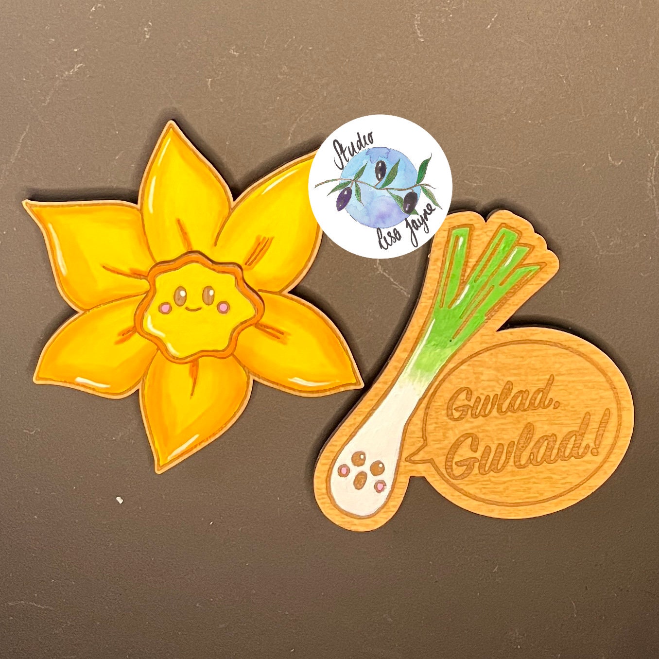 Welsh Daffodil Handpainted Layered Magnet