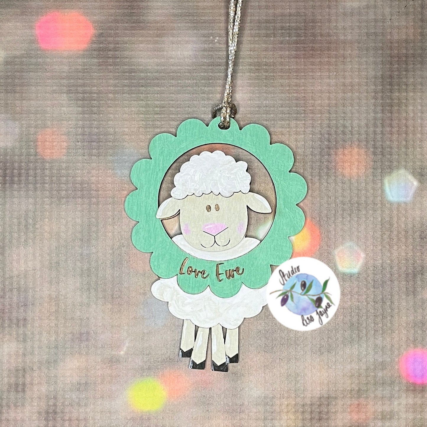 Love Ewe Sheep Hanging Wooden Decor