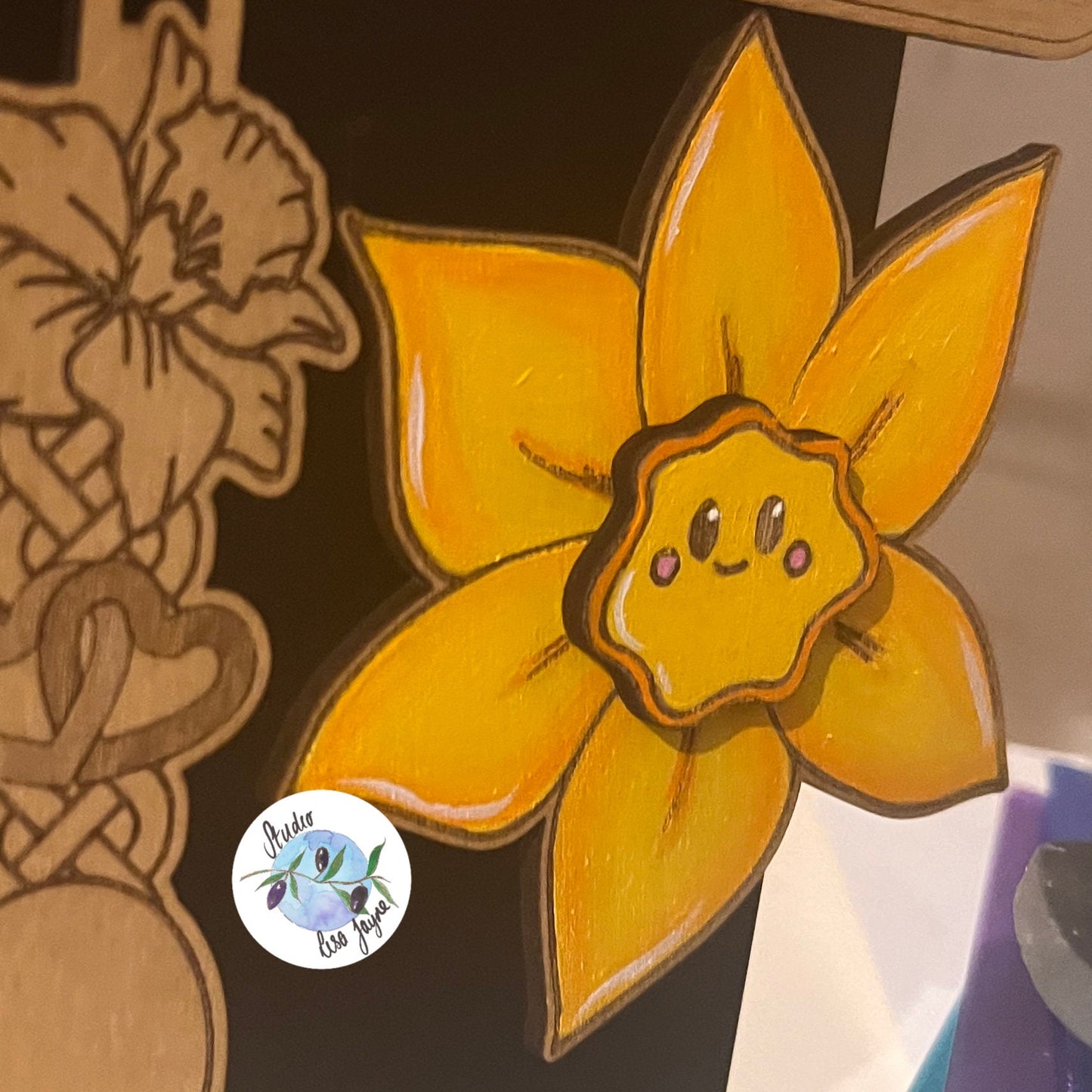 Welsh Daffodil Handpainted Layered Magnet