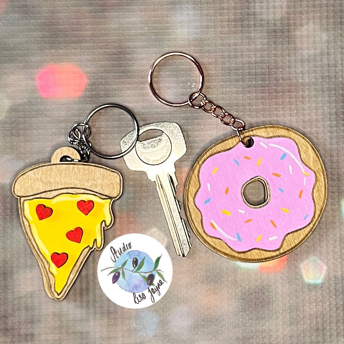 Pizza Love Keyring - Valentine Day You Stole A Pizza My Heart