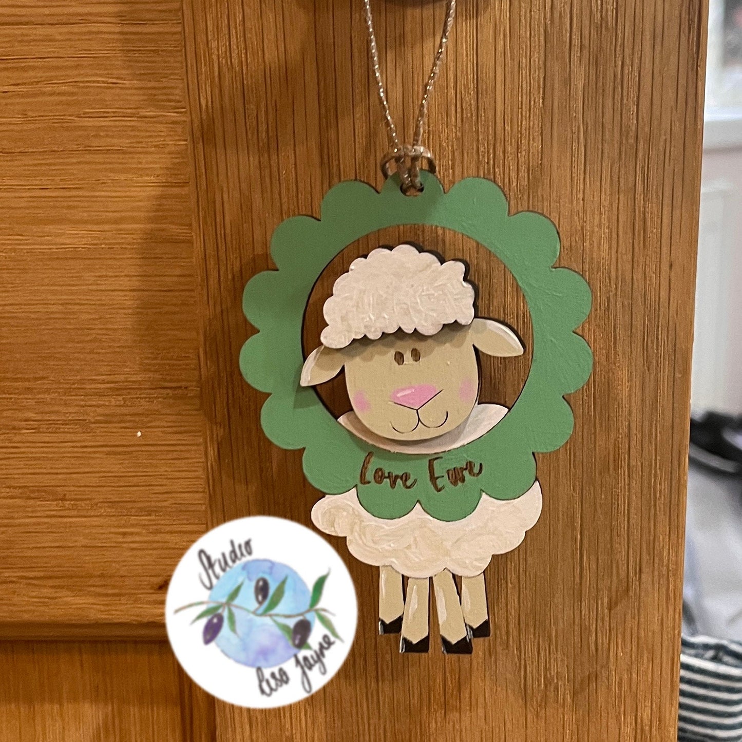 Love Ewe Sheep Hanging Wooden Decor