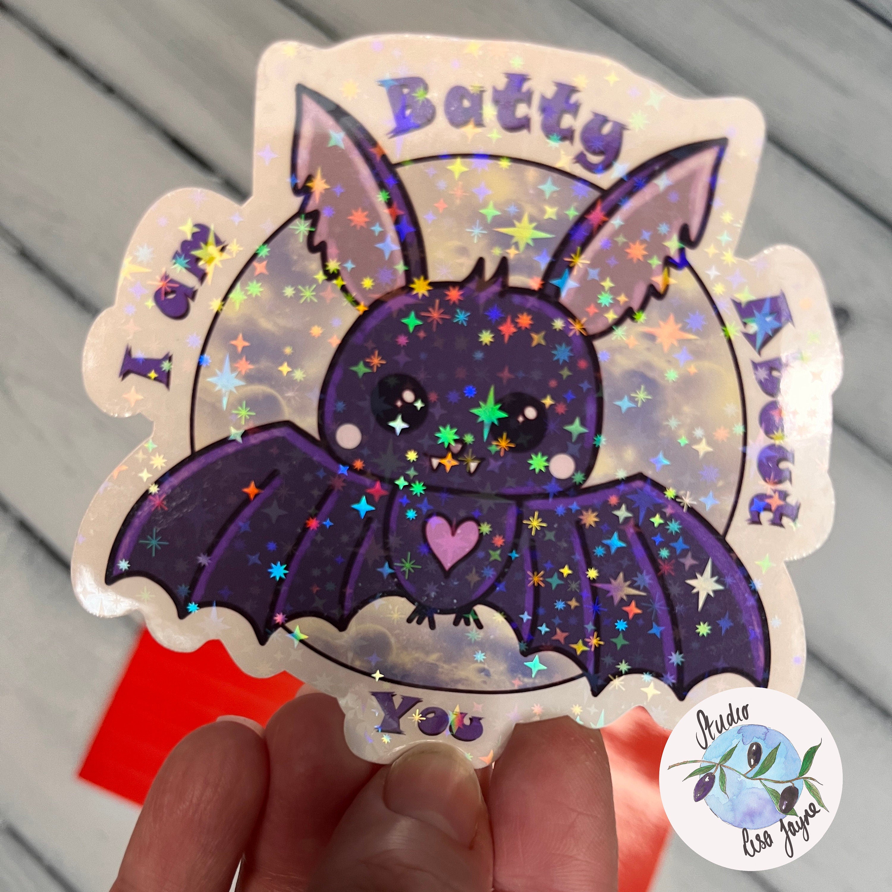 Bat I’m Batty About You Waterproof Vinyl Sticker