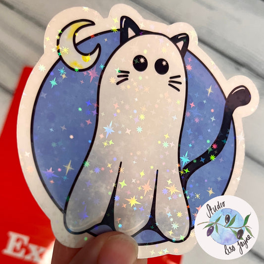 Ghost Cat Waterproof Vinyl Sticker