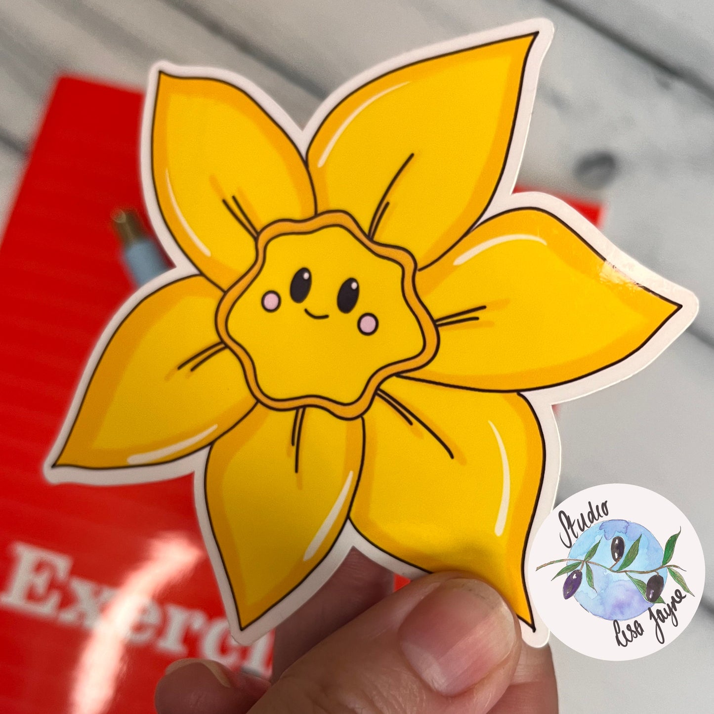 Welsh Daffodil Face Waterproof Vinyl Sticker