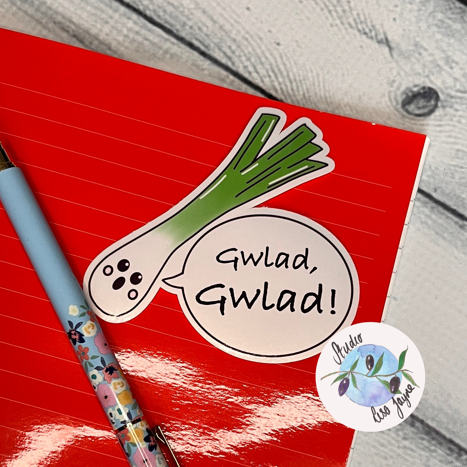 Welsh Singing Leek Gwlad Gwlad Vinyl Sticker
