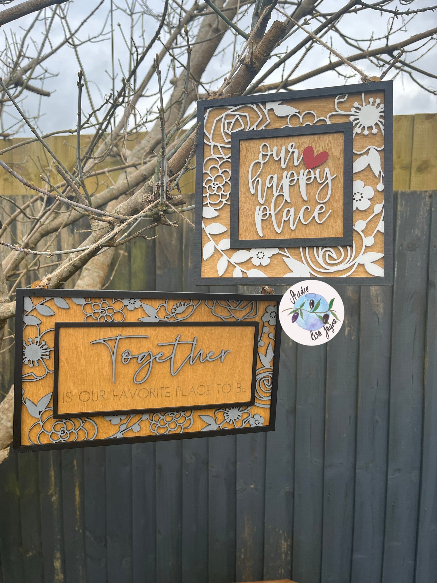 Together is Our Favourite Place to Be Hanging Wooden Sign