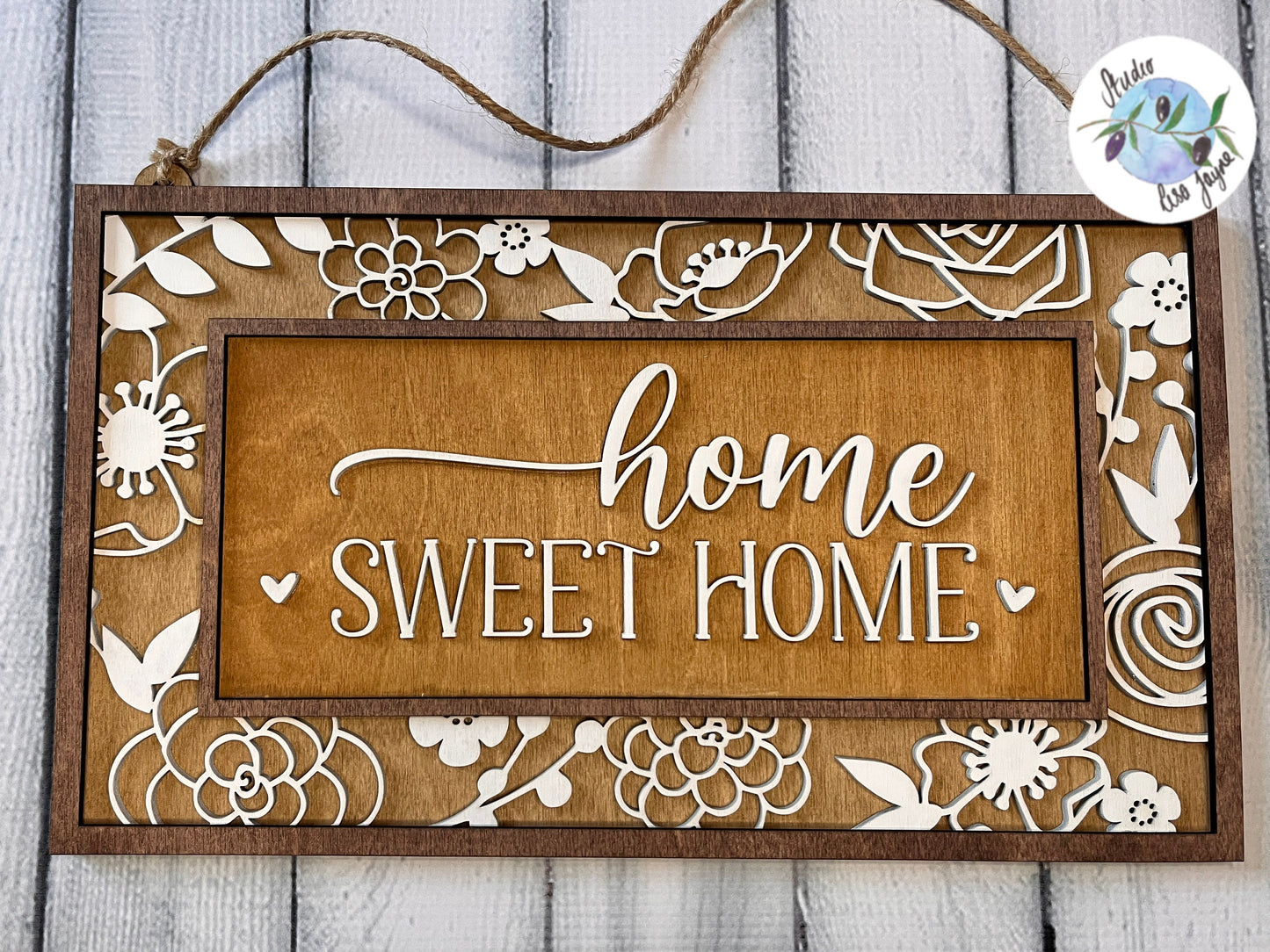 Home Sweet Home Hanging Wooden Sign