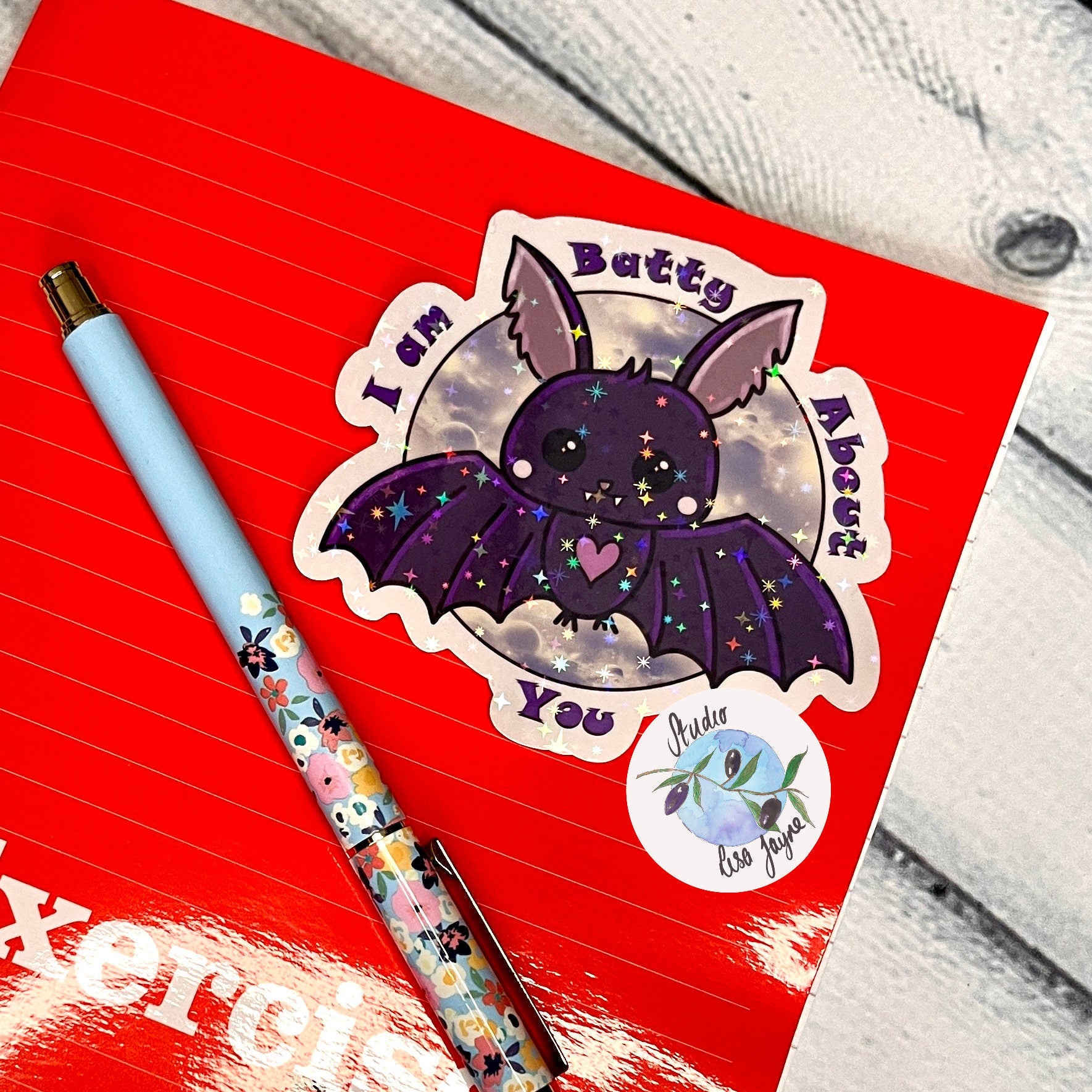 Bat I’m Batty About You Waterproof Vinyl Sticker