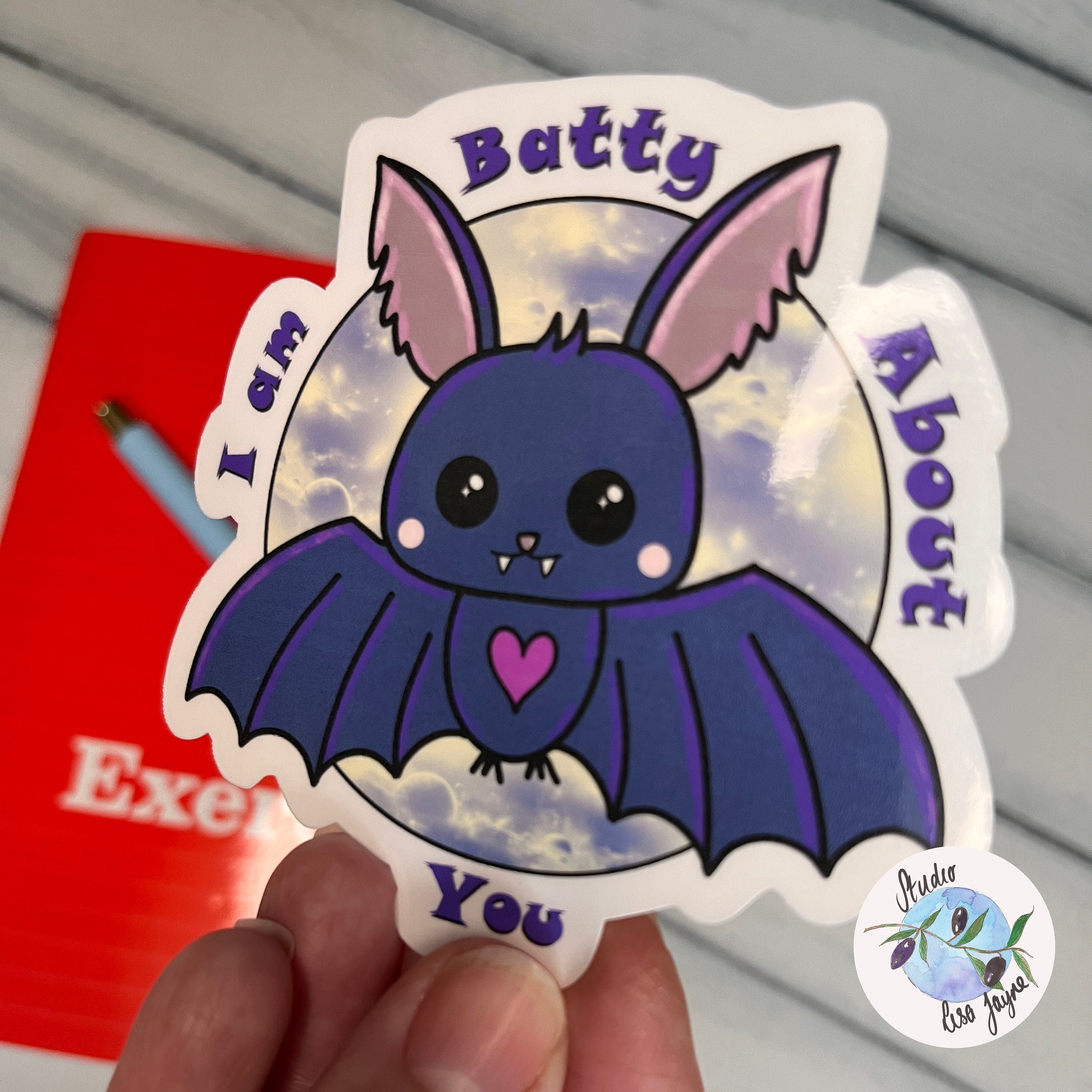 Bat I’m Batty About You Waterproof Vinyl Sticker
