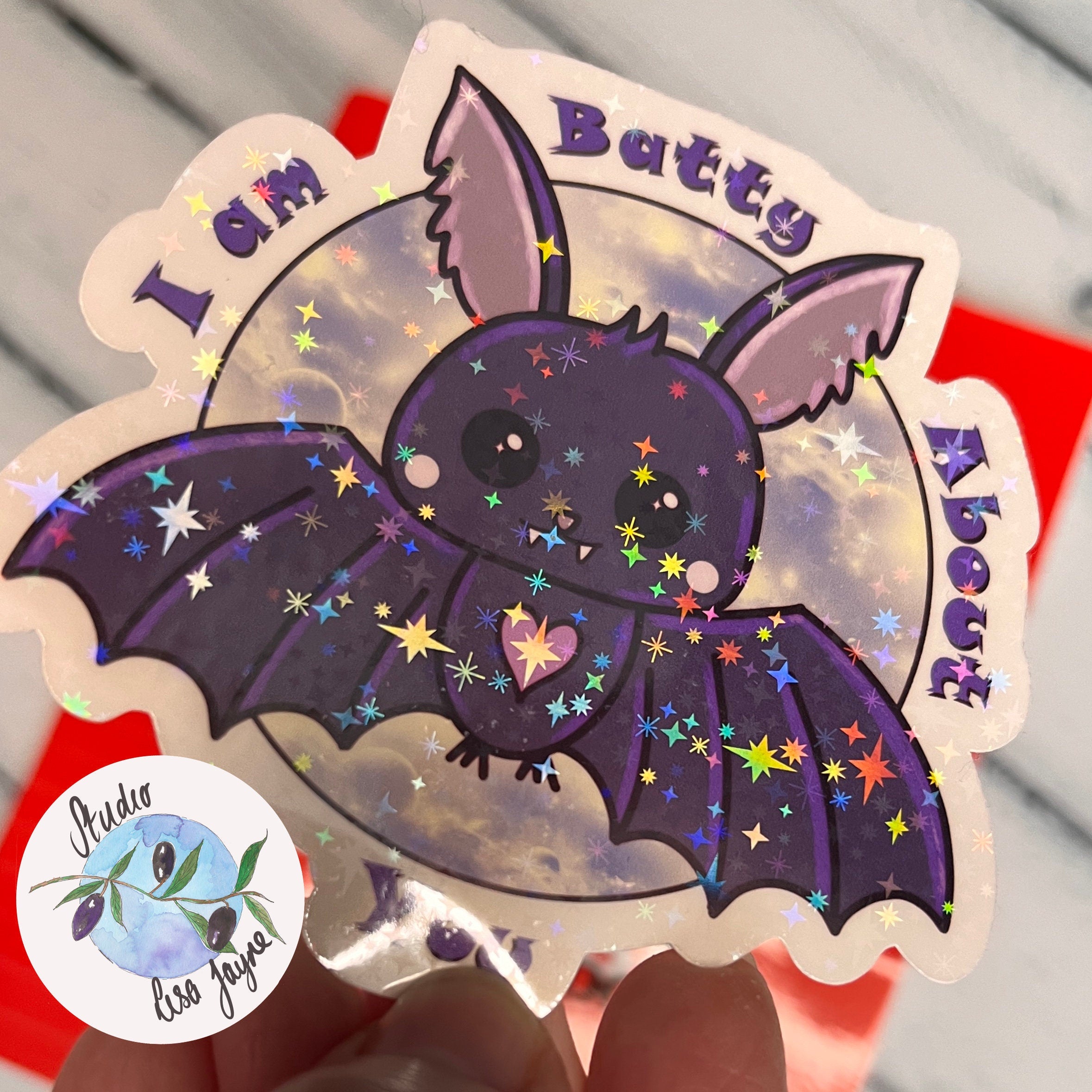 Bat I’m Batty About You Waterproof Vinyl Sticker