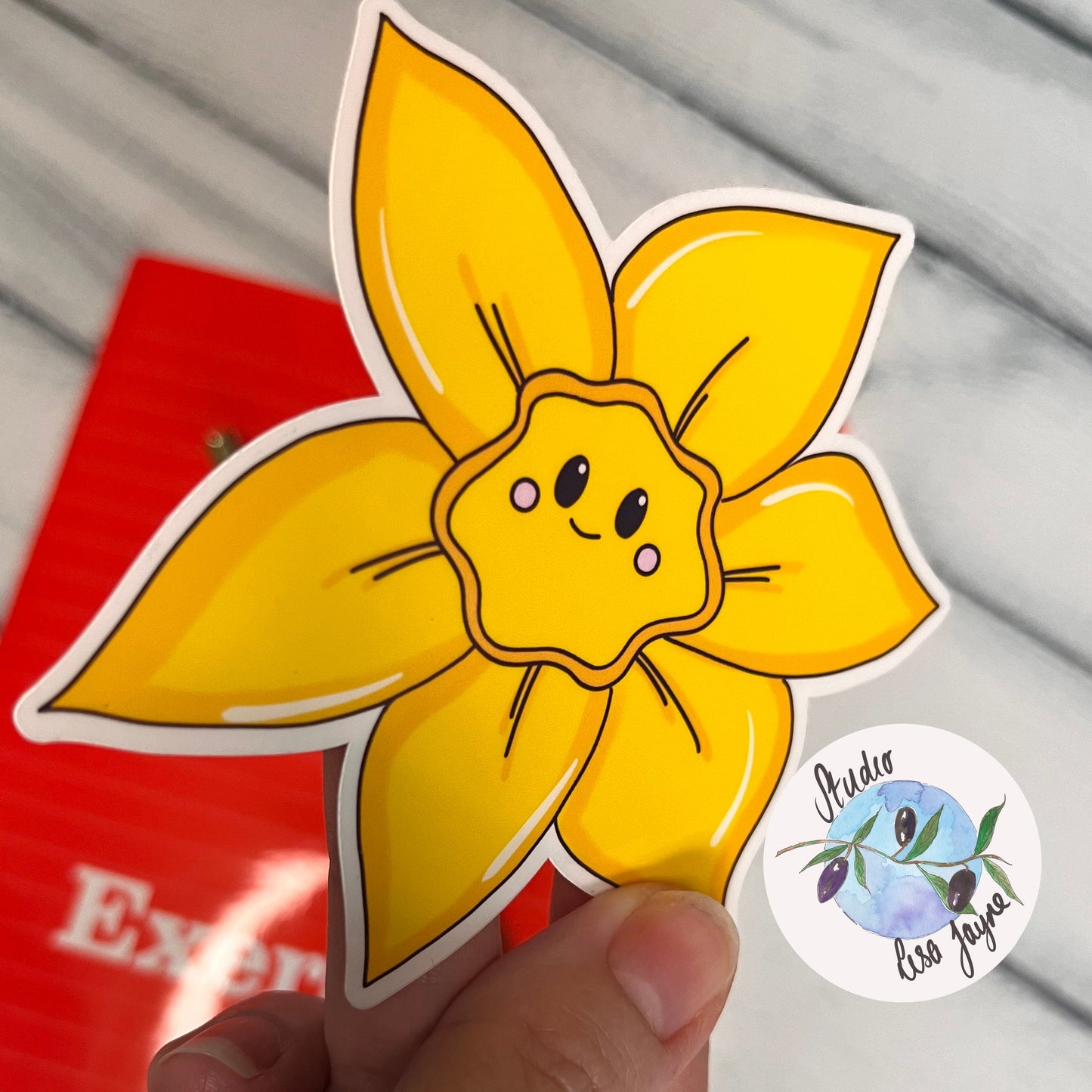 Welsh Daffodil Face Waterproof Vinyl Sticker