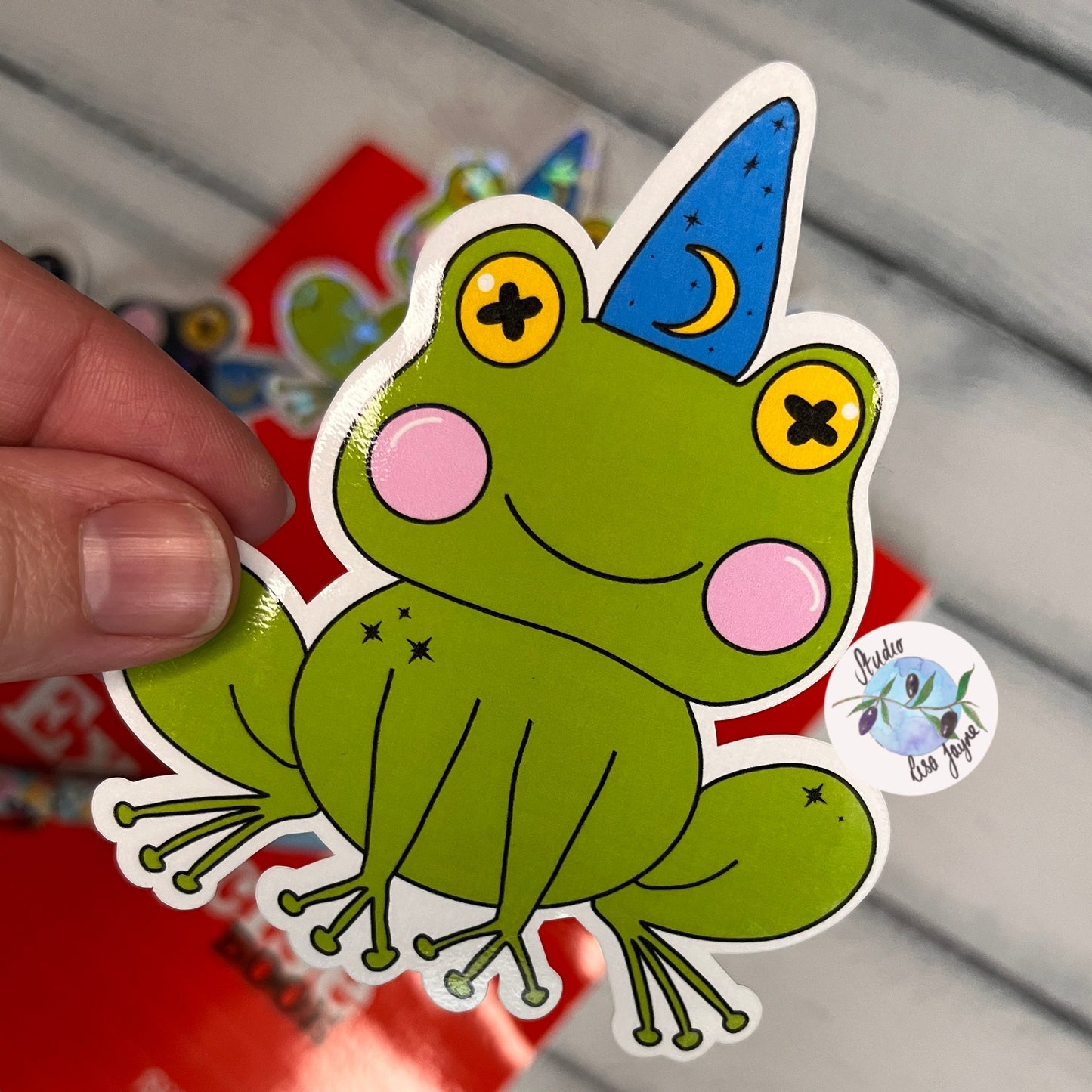 Frog Wizard Magic Vinyl Sticker