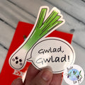 Welsh Singing Leek Gwlad Gwlad Vinyl Sticker
