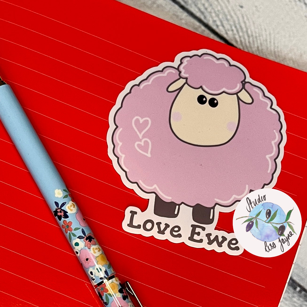 Sheep love Ewe Waterproof Vinyl Sticker