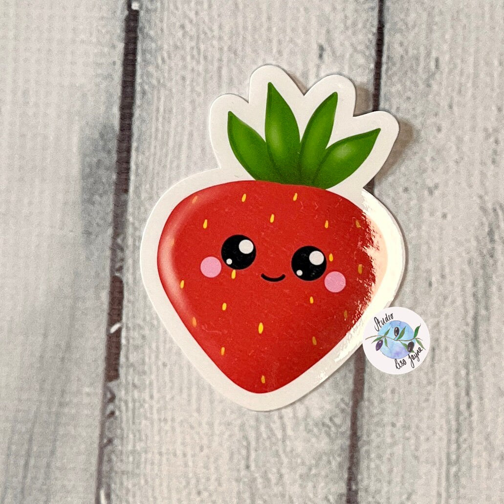 Strawberry Kawaii Waterproof Vinyl Sticker
