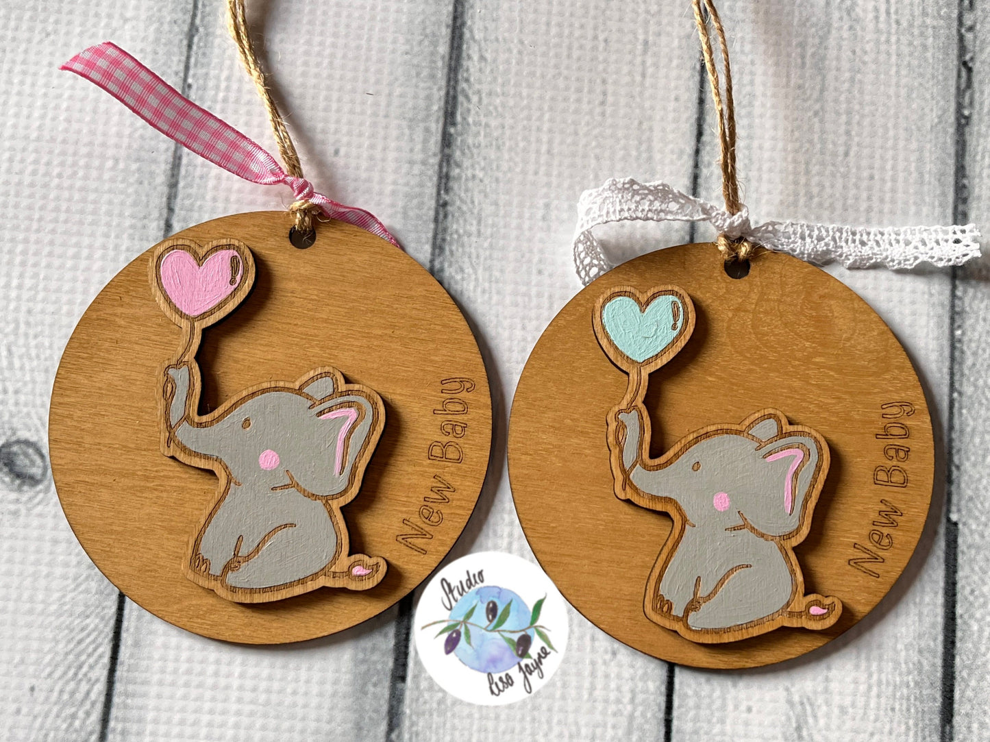 New Baby Hanging Wooden Decor Elephant and Balloon