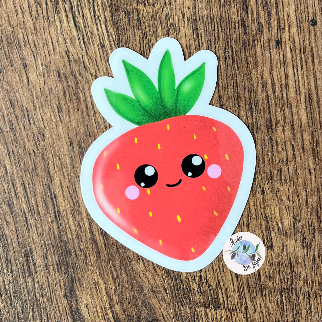 Strawberry Kawaii Waterproof Vinyl Sticker