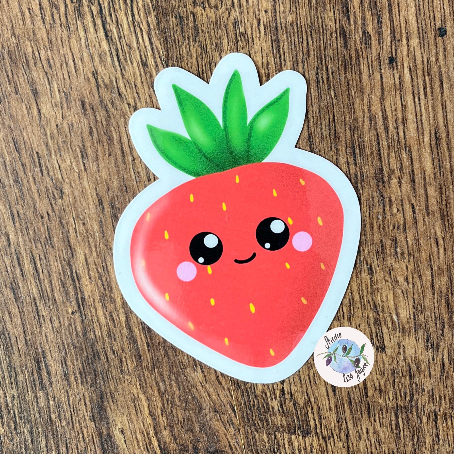 Strawberry Kawaii Waterproof Vinyl Sticker
