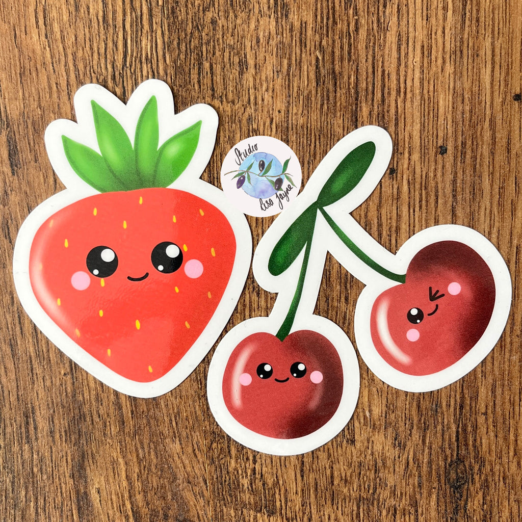 Strawberry Kawaii Waterproof Vinyl Sticker