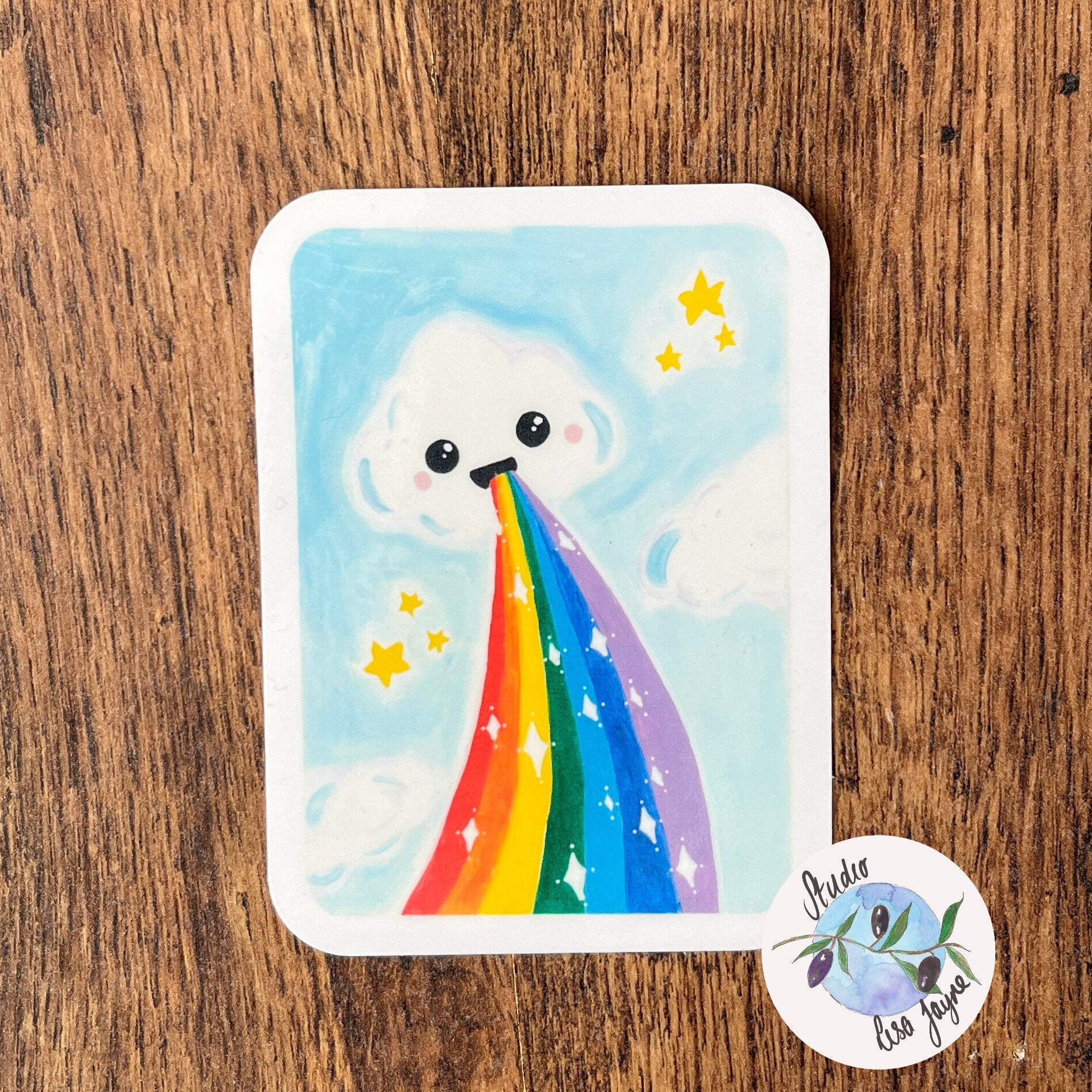 Cloud Rainbow Kawaii illustrated Waterproof Vinyl Sticker