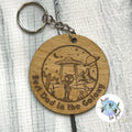 Best Dad in the Galaxy Wooden Alien Keyring