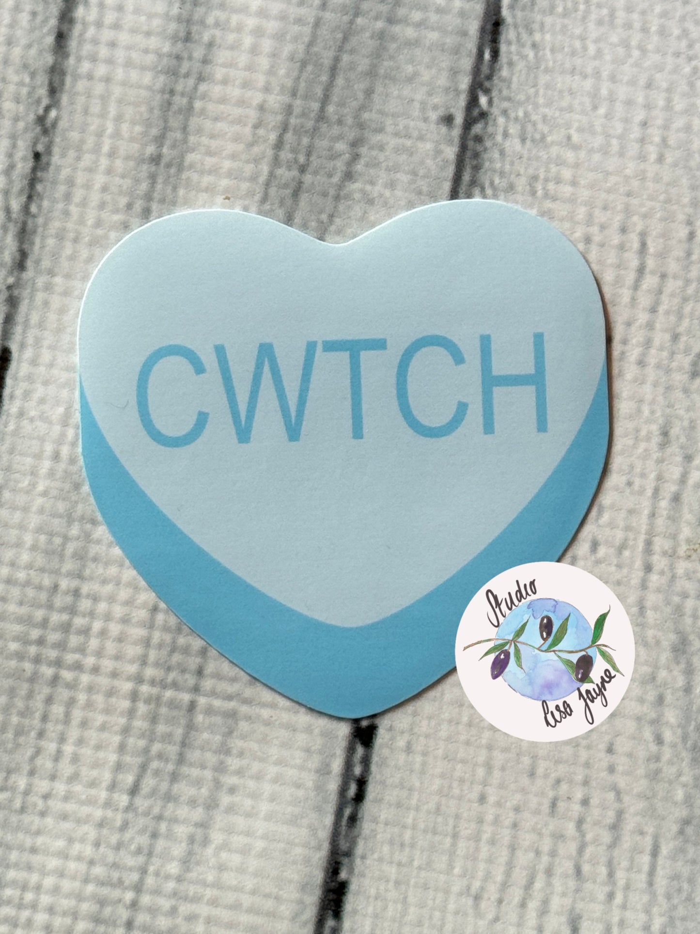 Cwtch Welsh Love Heart Sweets Candy Waterproof Vinyl Sticker