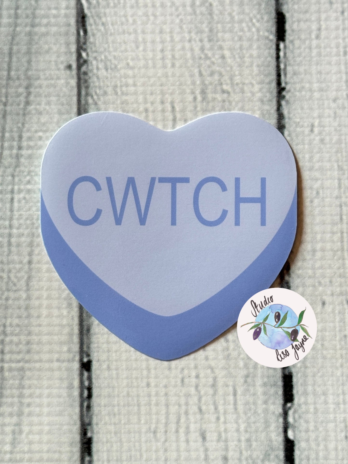 Cwtch Welsh Love Heart Sweets Candy Waterproof Vinyl Sticker