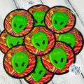 Alien Tie Dye Psychedelic Effect Round Circular Waterproof Vinyl Sticker