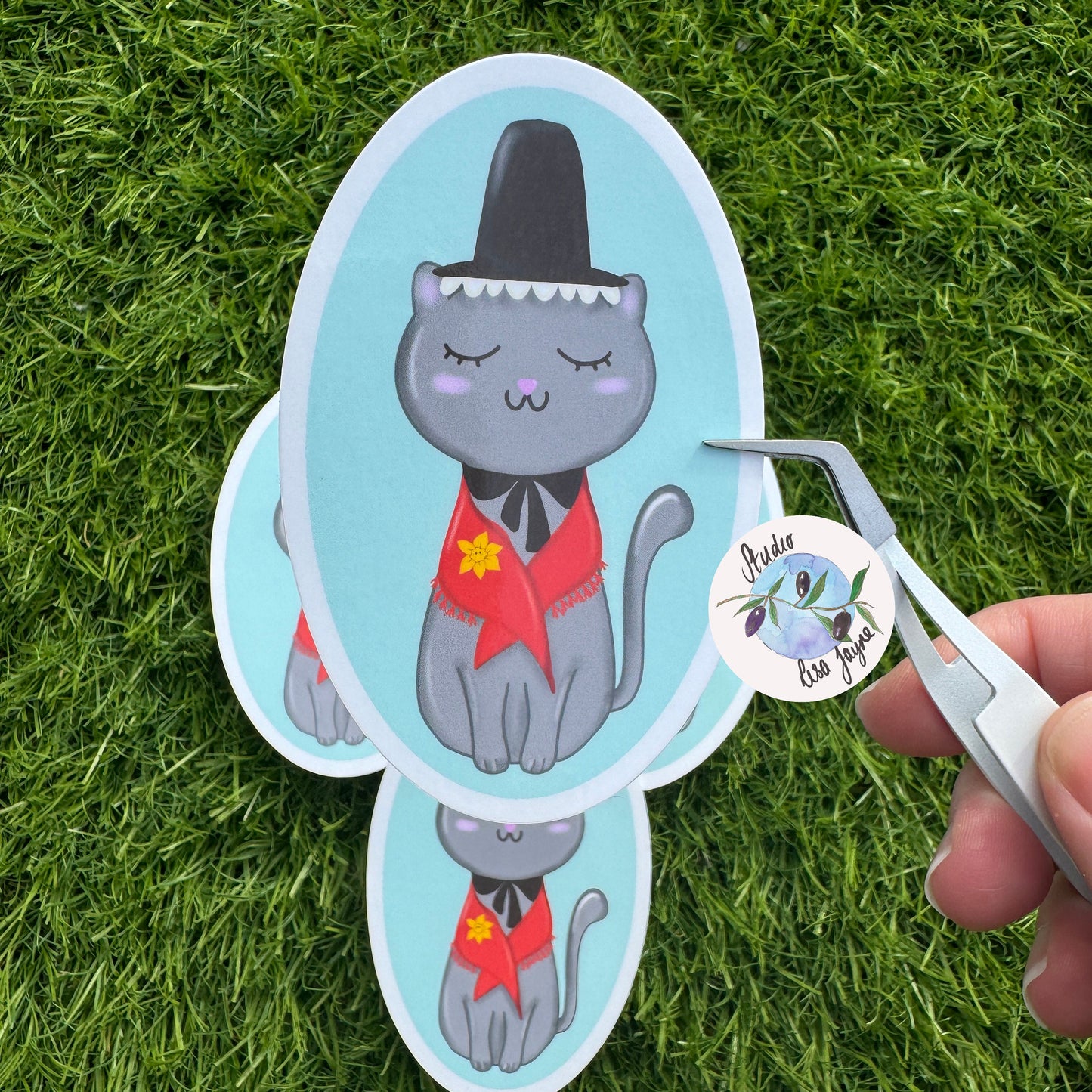 Welsh Costume Cat Lady Waterproof Vinyl Sticker