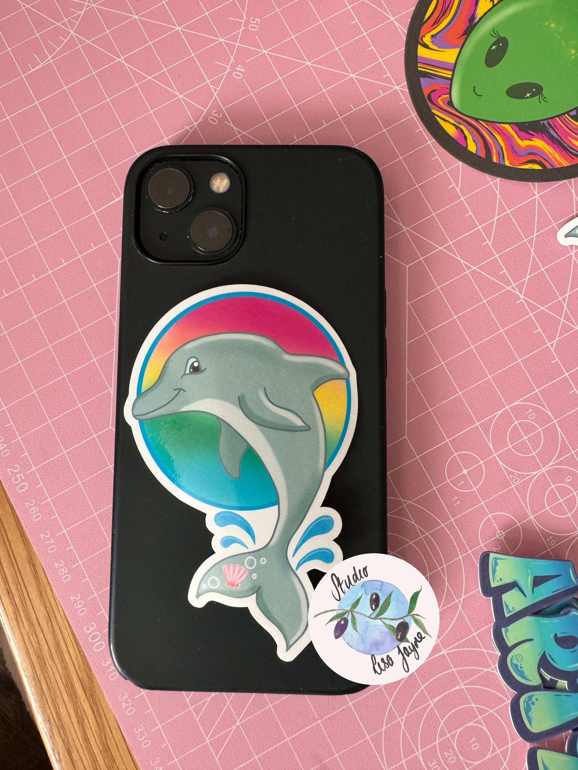Dolphin Sunset Waterproof Vinyl Sticker