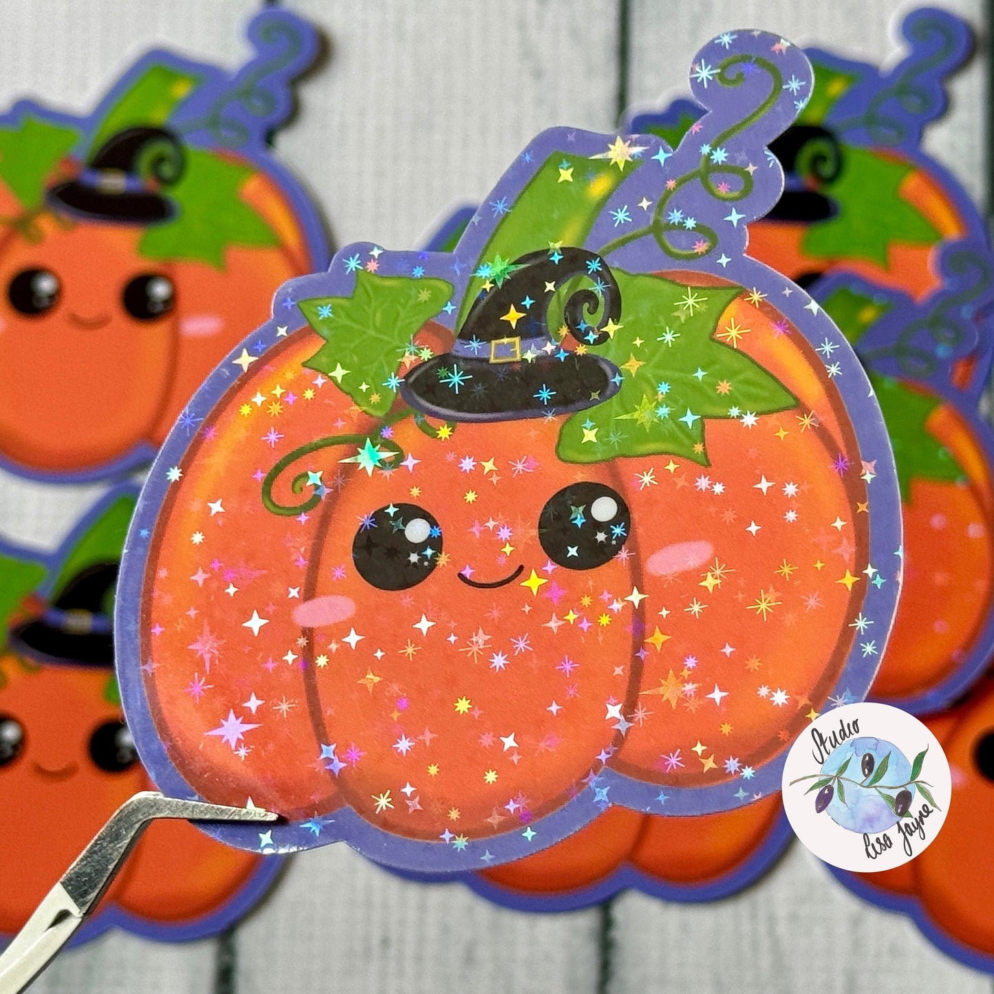 Pumpkin Witch Hat Cute Kawaii Vinyl Sticker