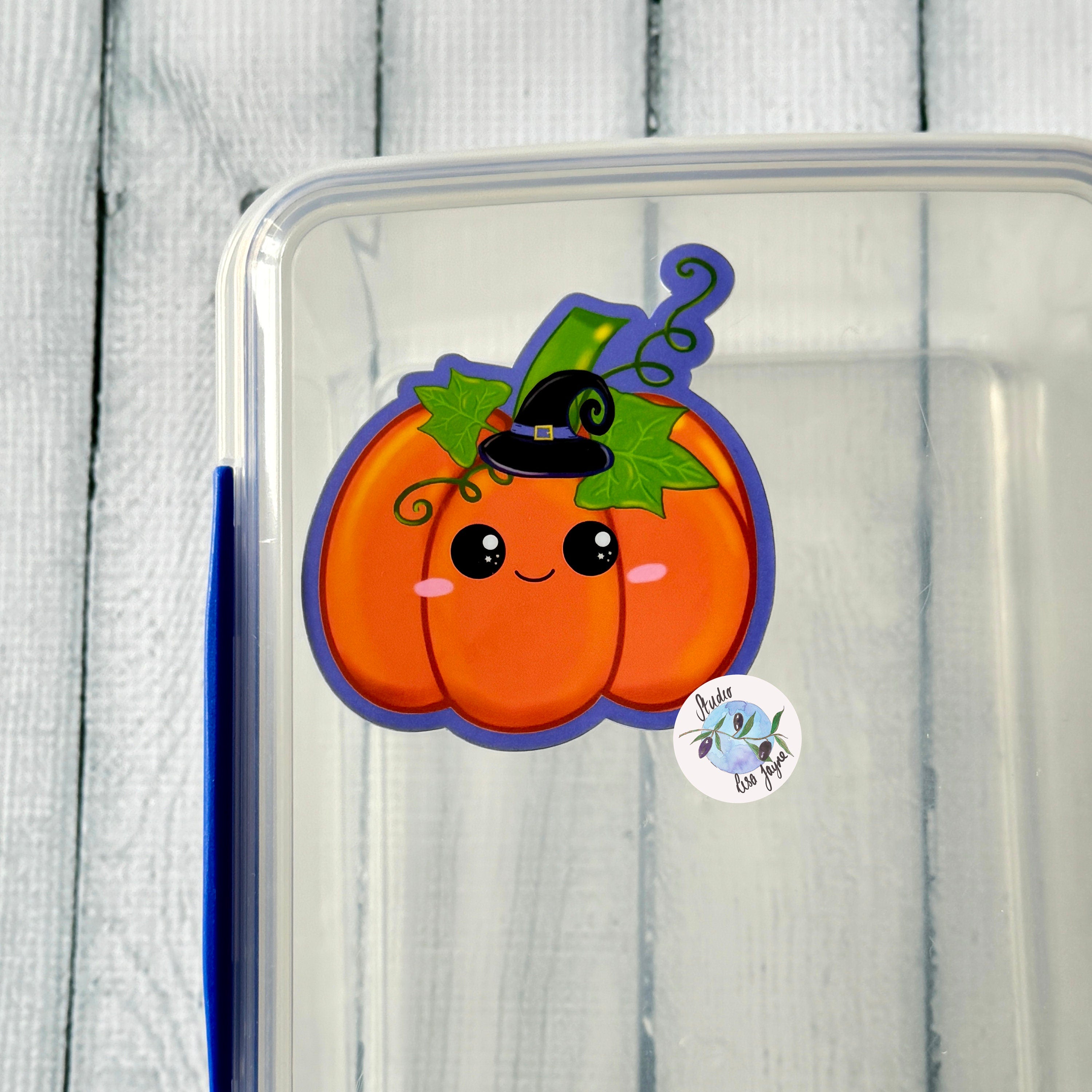 Pumpkin Witch Hat Cute Kawaii Vinyl Sticker