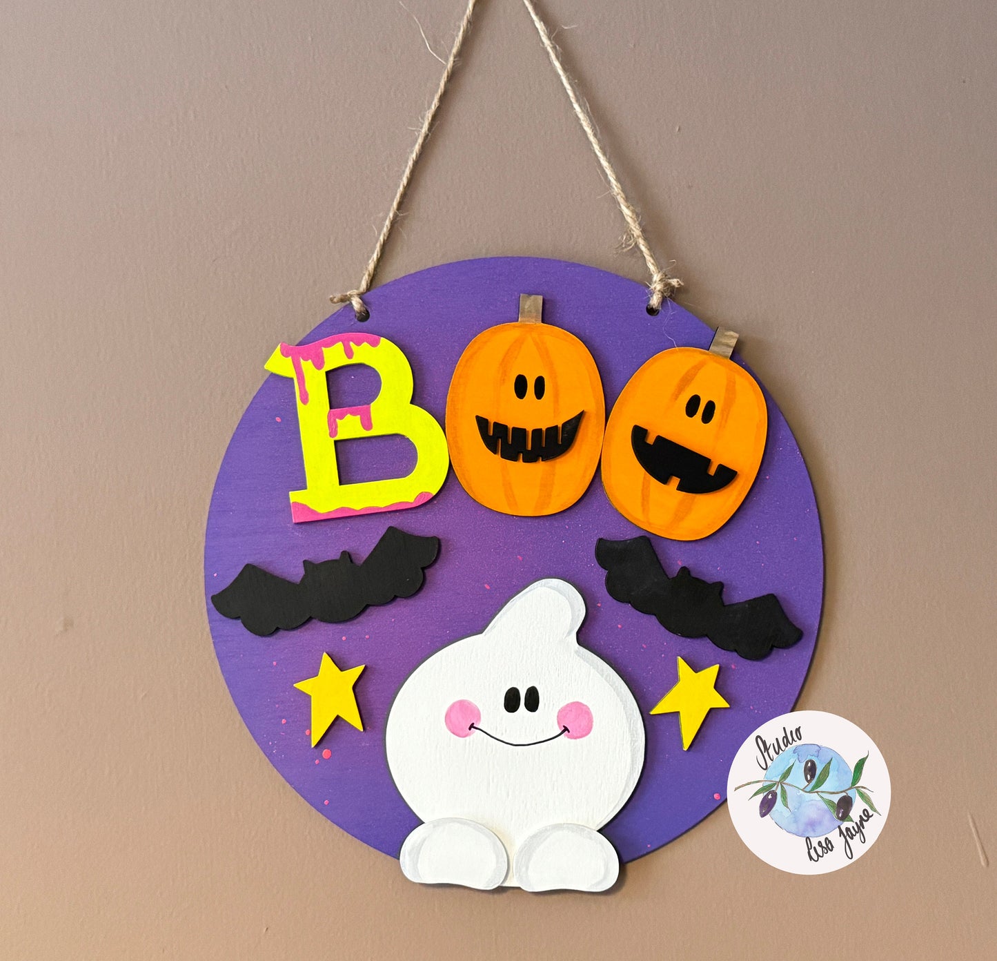 Halloween Boo Ghost Hanging Sign Room Decor