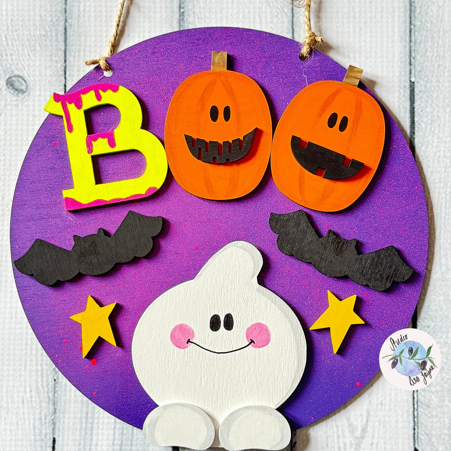 Halloween Boo Ghost Hanging Sign Room Decor