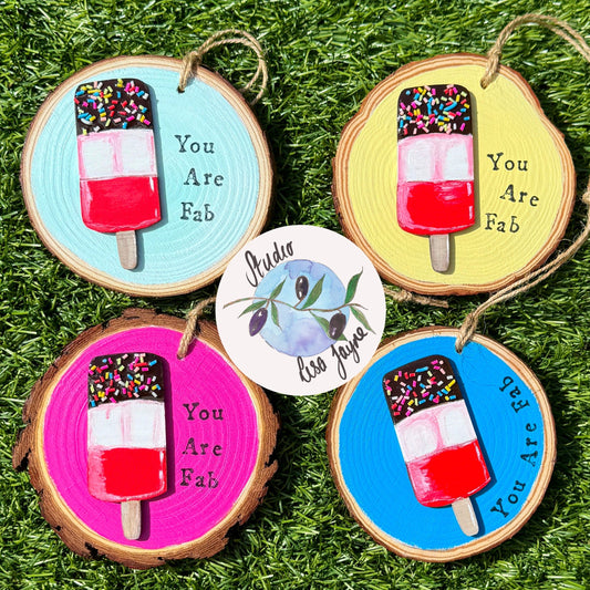 You Are Fab Hand Painted Hanging Log Slice Home Decor Gift