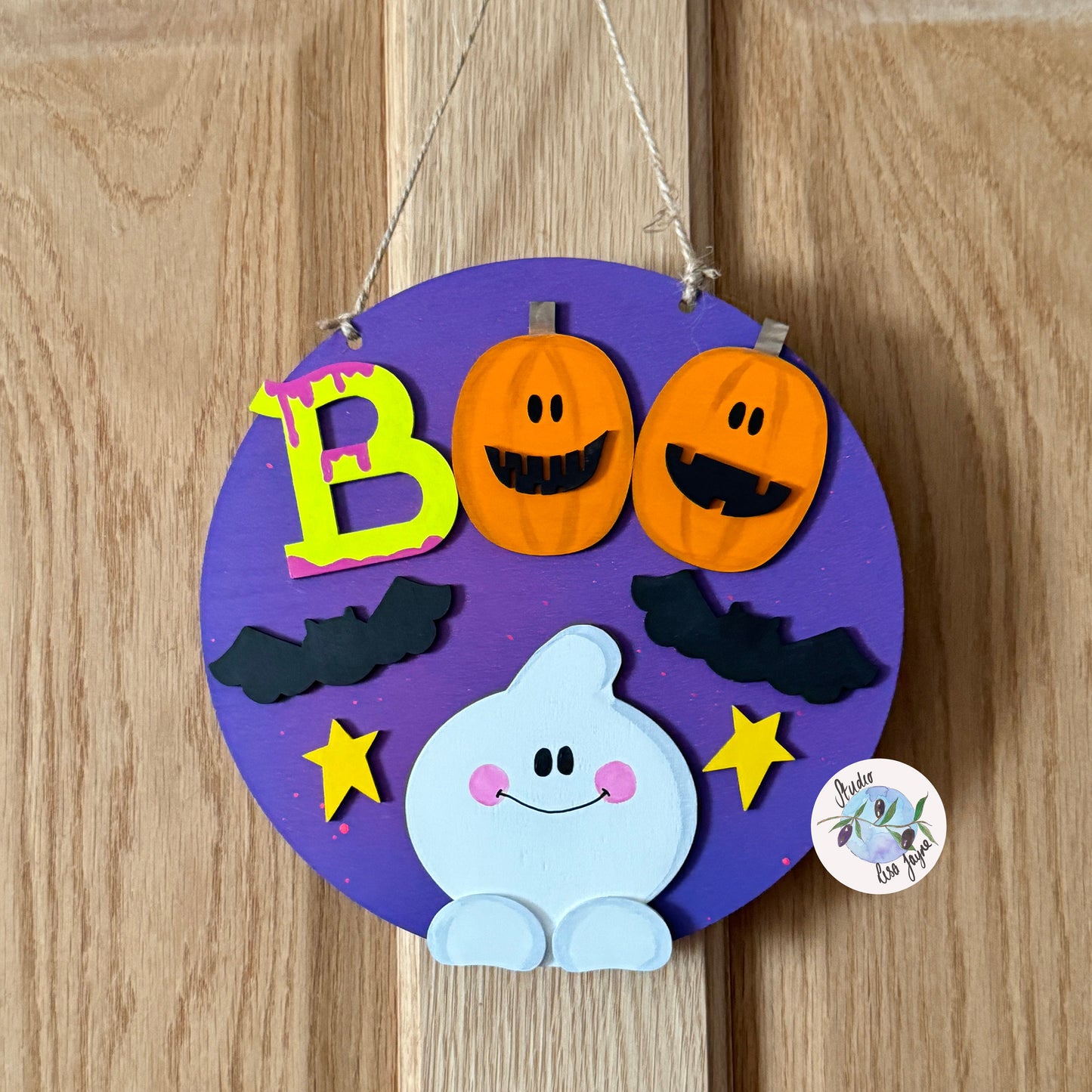 Halloween Boo Ghost Hanging Sign Room Decor