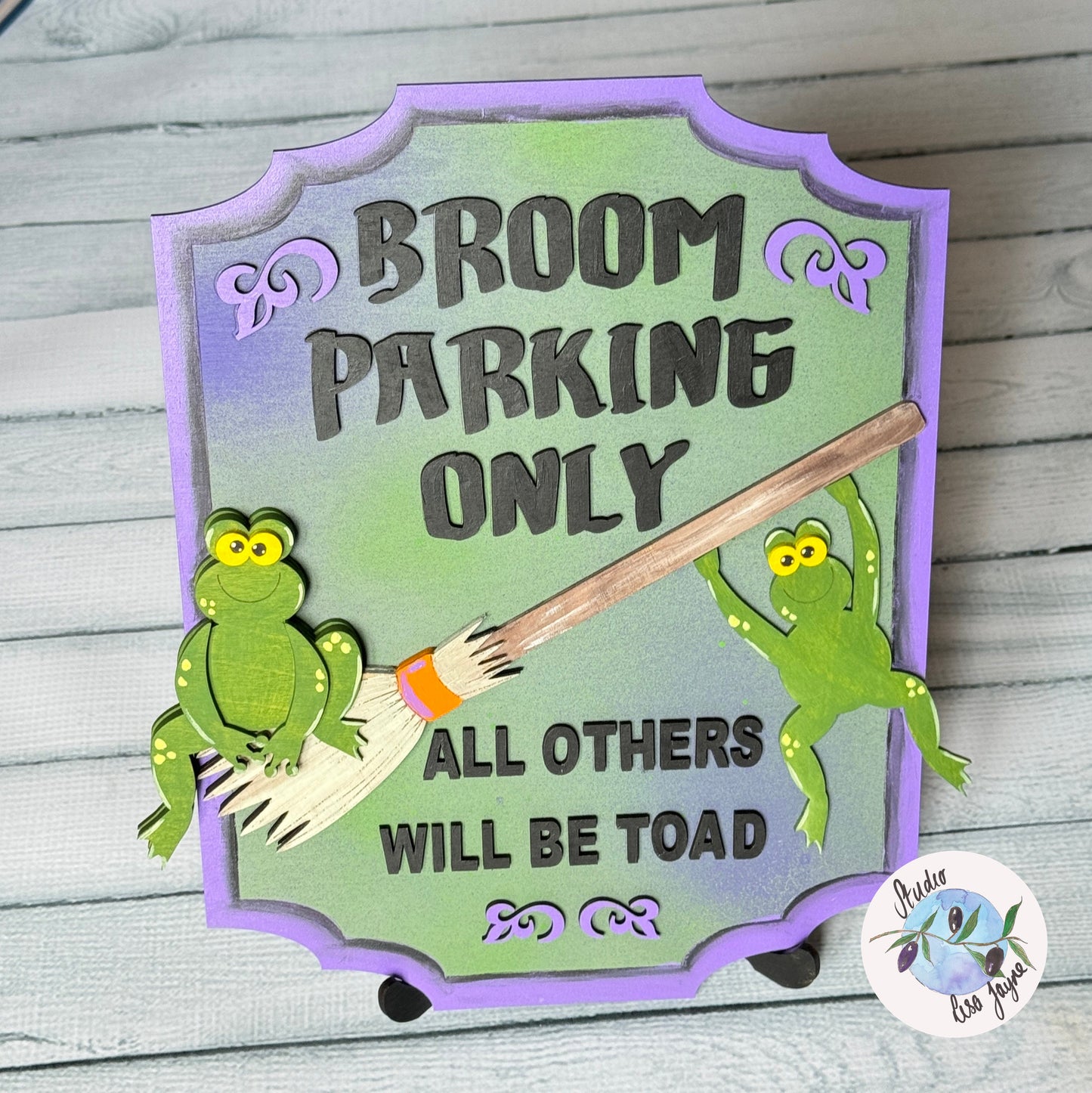 Halloween Punny Frog Sign With Stand Room Decor