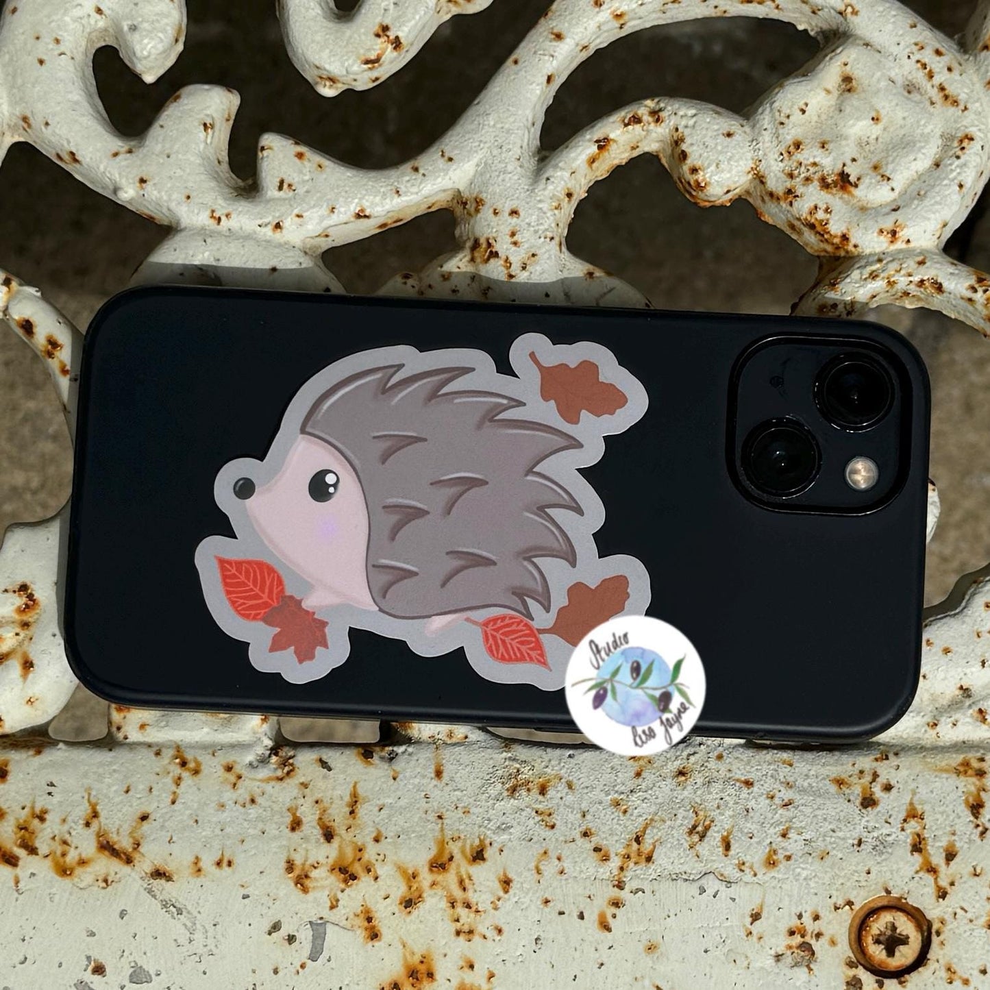 Hedgehog Autumn Waterproof Vinyl Sticker