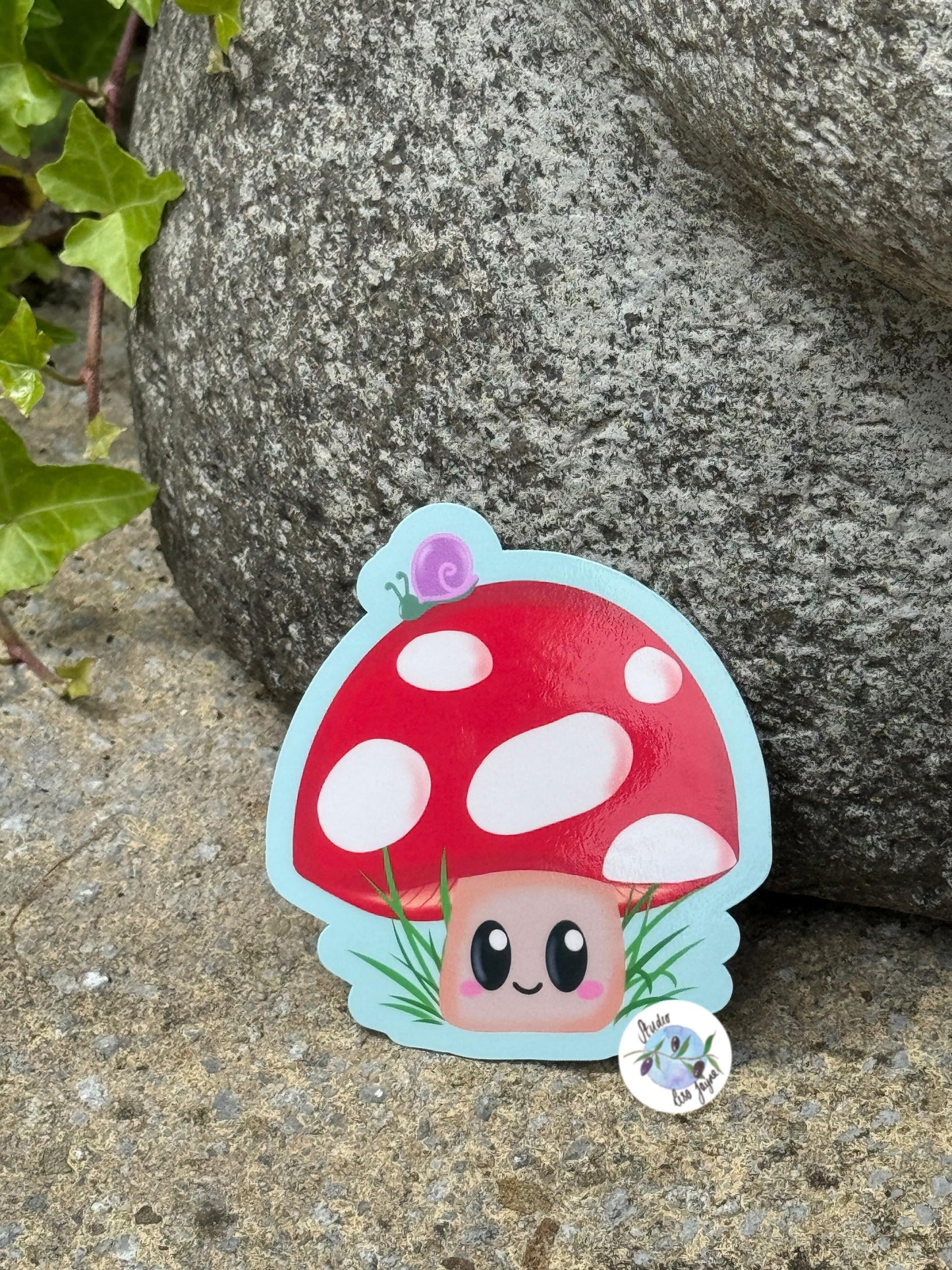 Mushroom Cute Kawaii Fungi Toadstool Waterproof Vinyl Sticker Handmade Original Artwork