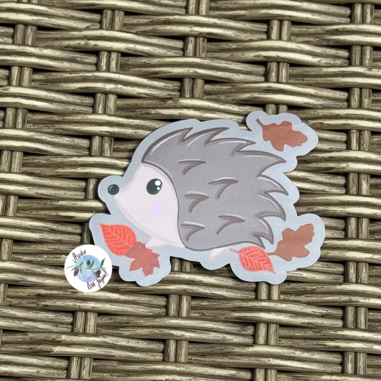 Hedgehog Autumn Waterproof Vinyl Sticker