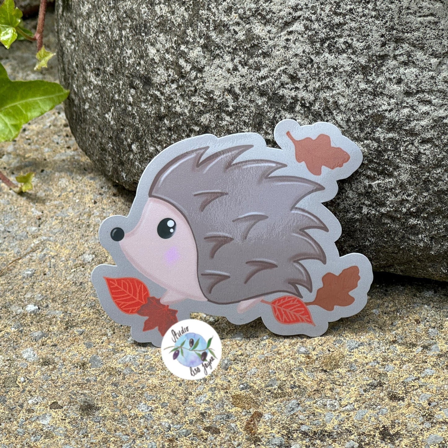 Hedgehog Autumn Waterproof Vinyl Sticker